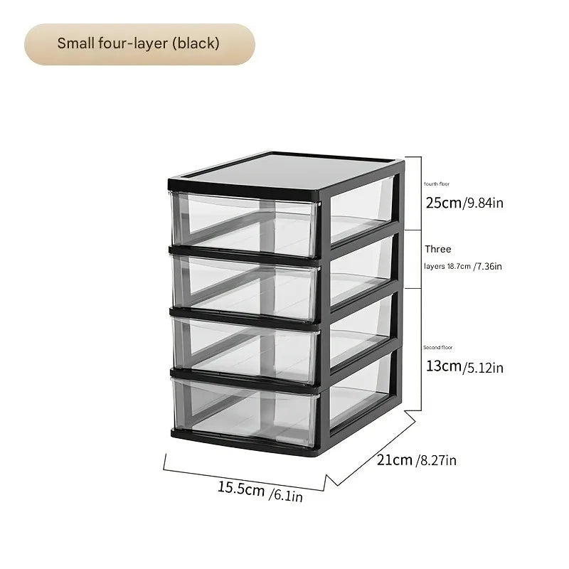 Organizator de birou cu sertare transparente – 2, 3 sau 4 sertare