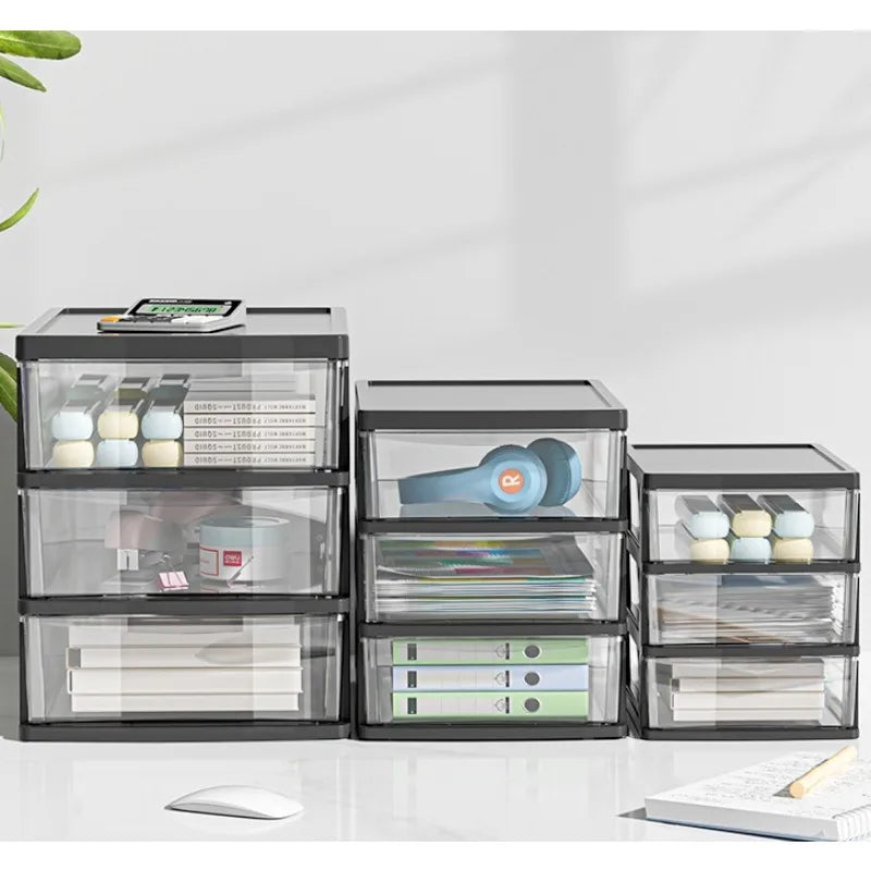 Organizator de birou cu sertare transparente – 2, 3 sau 4 sertare