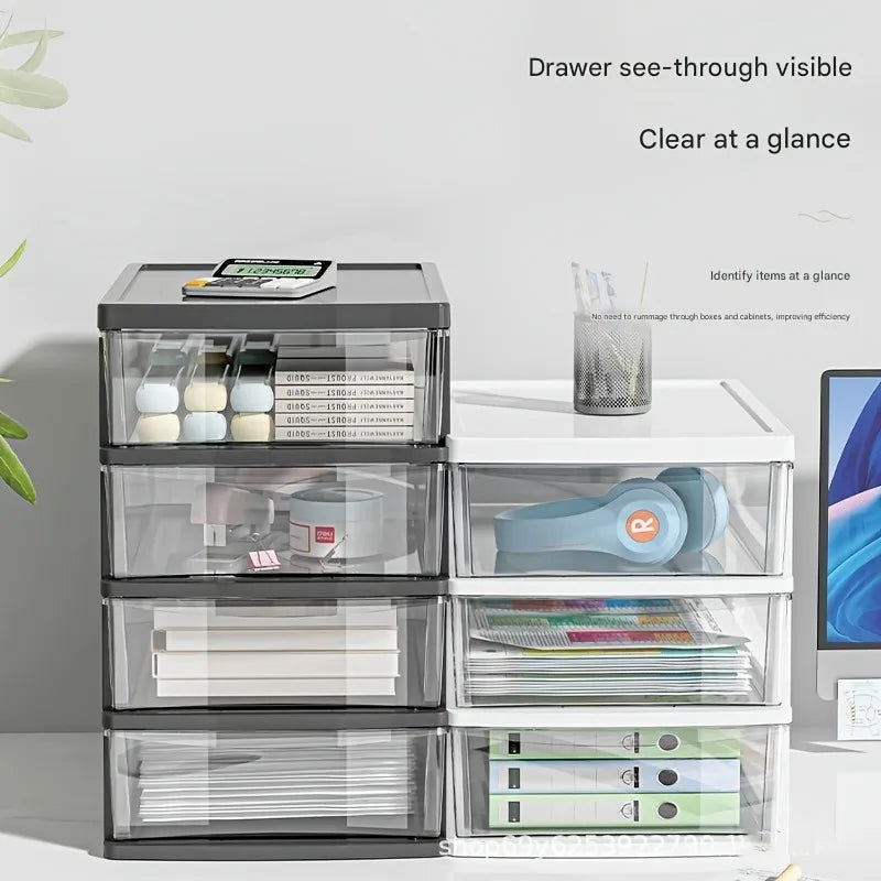Organizator de birou cu sertare transparente – 2, 3 sau 4 sertare