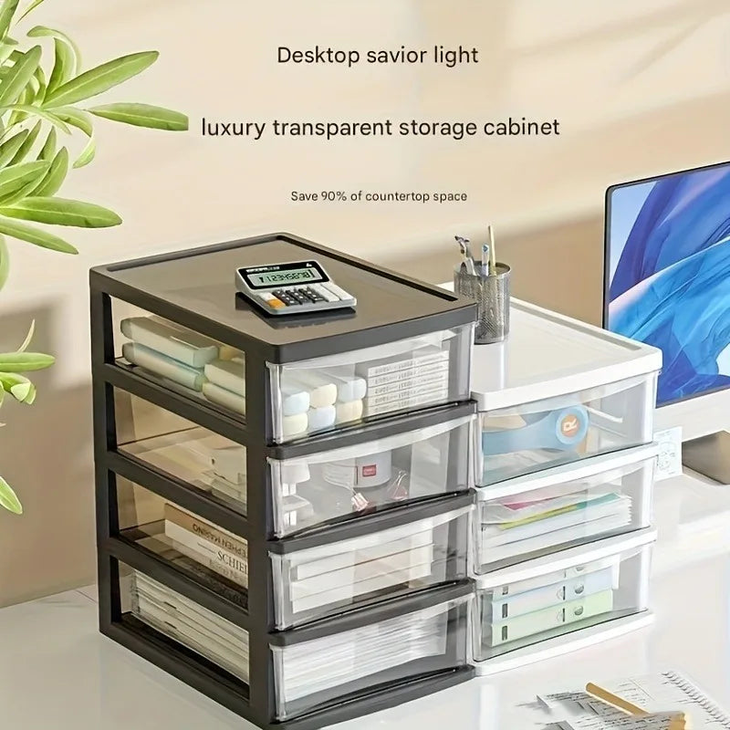 Organizator de birou cu sertare transparente – 2, 3 sau 4 sertare