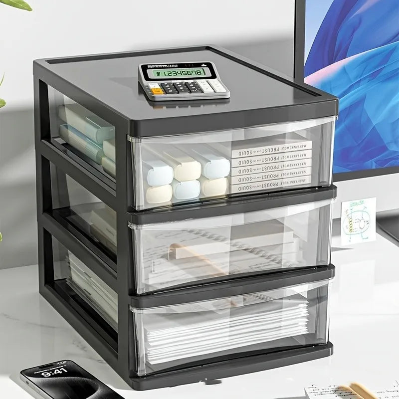 Organizator de birou cu sertare transparente – 2, 3 sau 4 sertare